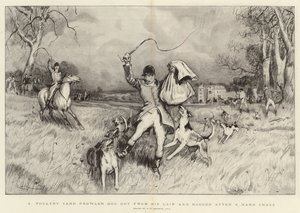 Een pluimveehof indringer uitgegraven uit zijn schuilplaats en gevangen na een harde achtervolging door Robert Walker Macbeth